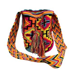Columbian Wayuu Mochila Colorful Bucket Boho Crossbody Bag